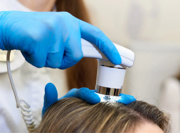 Hair density being measured