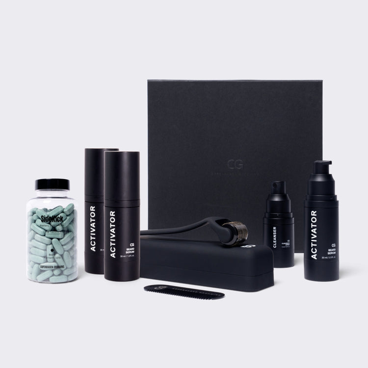 Beard Growth Kit + Sidekick Beard Growth Copenhagen Grooming Denmark 150 Dages Forbrug